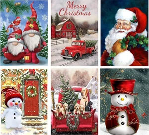 6 Pack Christmas Diamond Painting Kits for Adults - Diamond Art DIY 5D Full roun - Picture 1 of 12