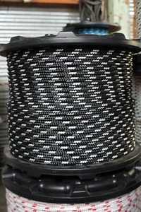 Sailboat Rigging Rope 3/8" x 100' Black/White Double Braided Sheet Halyard Line - Picture 1 of 3