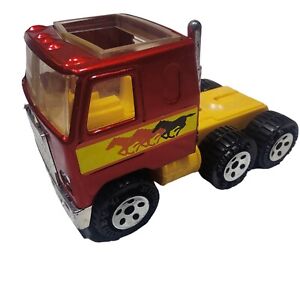 Buddy L Truck Korea Red Yellow Metal Mack Semi Vehicle Toy VTG Diecast 