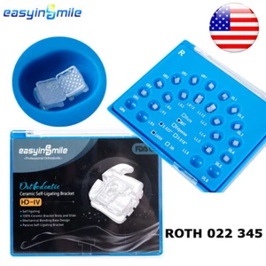 Ortodonzia Dentale Mini Apparecchio Autolegante Ceramica ROTH 022 345Ganci 20Braces - Foto 1 di 8