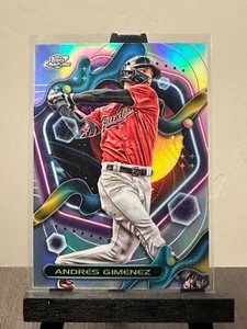 2023 Topps Chrome Cosmic #140 Andres Gimenez Refractor - Cleveland Guardians - Bild 1 von 2