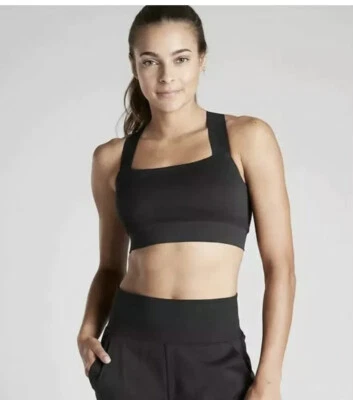 ATHLETA Serene Bra Black XS NWT Retail $54 - Image 1 of 4