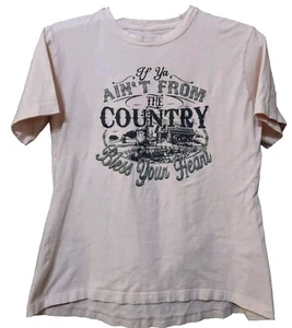 Women's Lifestyle Classics Light Pink Country Themed Shirt Size Large Juniors - Picture 1 of 1