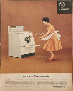 1963 Westinghouse Laundromat Automatic Washer Vintage Ad 14 x 10 - Picture 1 of 1