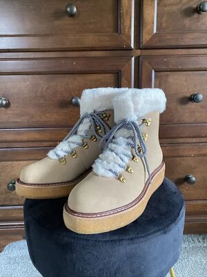 Botas con cuña J.Crew para mujer 8 M nórdicas nobuck crepé dorado caqui nuevas piel sintética Foto 1 de 4