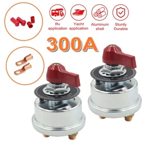 2x Heavy Duty Master Battery Disconnect Switch Kill 2 Post SPST Kill Cut Off 12V - Picture 1 of 13
