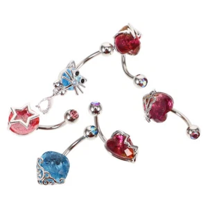  2 Pieces Nabelknopf Nasen Stud Süße Bauchnabelringe Fräulein - Bild 1 von 12