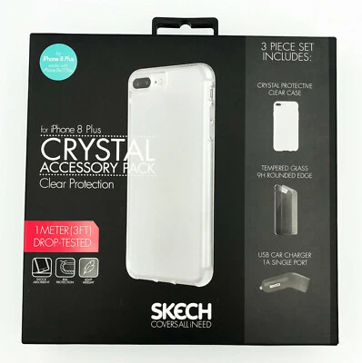 Paquete de accesorios de cubierta protectora de cristal Skech para iPhone 8 Plus/7 Plus/6s Plus Foto 1 de 4