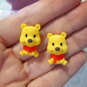 Winnie Pooh Earrings Bear - Hypoallergenic - Picture 1 of 4