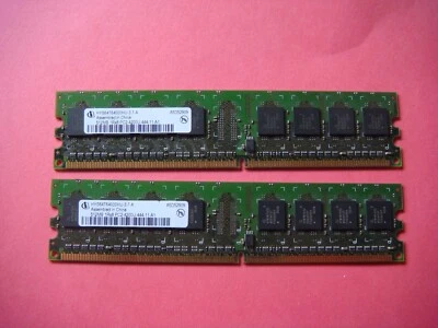 1GB (2 x 512) Infineon HYS64T64000HU-3.7-A DDR2 DSRAM PC2-4200U RAM 12589-*3W - Image 1 of 4