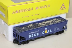 American Models S scale 3373 Rdg Blue Coal 3 bay hopper #40328 RTR HiRail in box - Picture 1 of 11