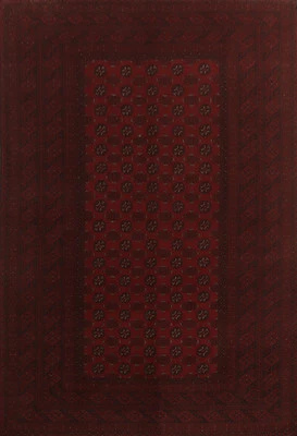 Tribal Red Balouch Afghan Area Rug 8x11Ft Handmade Geometric Oriental Carpet - Image 1 of 4