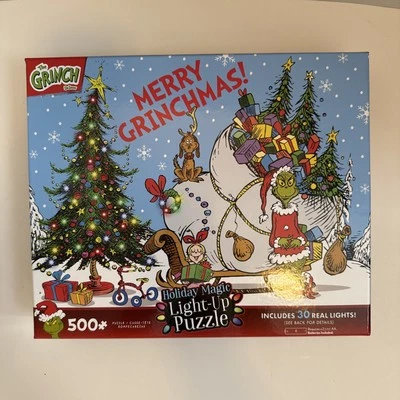 Dr. Seuss The Grinch Holiday Magic Merry Grinchmas Light-Up Puzzle w/Real Lights - Image 1 of 4