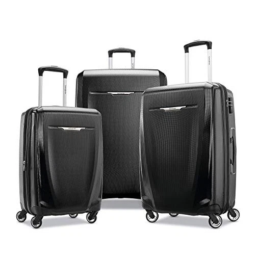SAMSONITE WINFIELD 3 DLX HARDSIDE LUGGAGE SPINNERS 3-PIECE SET 20/25/28 - BLACK - Image 1 of 4