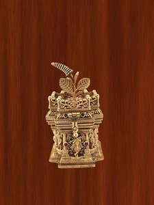 Caja Kankavati para regalo de devolución de boda india chapada en oro Tulsi Sindoor Dabbi Kumkum - Imagen 1 de 3