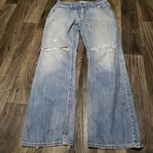 BKE Buckle Derek Bootleg Boot Cut Jeans Mens Size 34XL Blue (Distressed Hems) - Picture 1 of 17