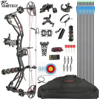 30-70lbs Hunting Compound Bow Sight Arrows Set 320FPS Archery RH Shooting Target - Image 1 of 4