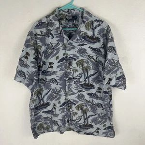 Polo Ralph Lauren Clayton Men Hawaiian Camp Shirt Blue Floral XL Short Sleeve - Picture 1 of 5