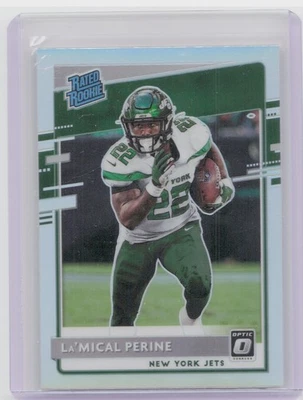 2020 Donruss La'Mical Perine #P-340 Jets Optic Preview Holo - Image 1 of 2