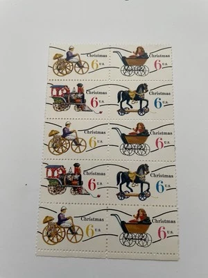 US   Block 10 Scott #1415-8 6c Christmas Toys [10] MNH F/VF - Image 1 of 2