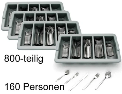GRÄWE Besteckkasten Gastrobesteck Besteckset 800-tlg. für 160 Pers. Edelstahl - Bild 1 von 2