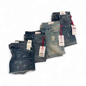 NWT ABERCROMBIE and Fitch KIDS & Justice 4 Pair of Denim Blue Jean Shorts 11/12 - Picture 1 of 10