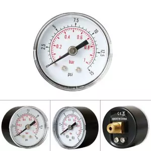 Pressure Gauge 40mm 1/8 BSPT Rear Back 15-300 PSI & Bar for Air Gas Wate Fuel - Picture 1 of 18