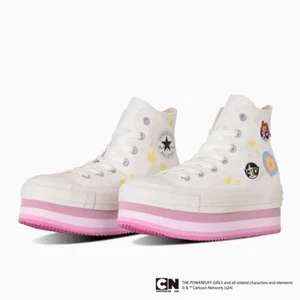 CONVERSE THE POWERPUFF GIRLS ALL STAR CHUNKYLINE HI WHITE Size:6 NEW - Picture 1 of 7