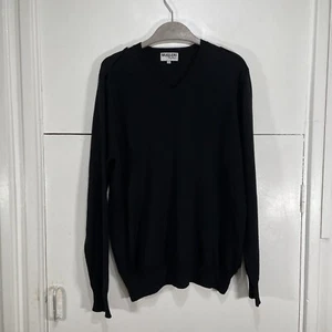 Mugler Thierry Mugler Jumper Black Button Merino Wool V Neck Size XL Men’s - Picture 1 of 5