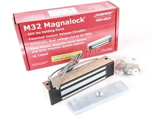 Assa-Abloy Magnalock M32 Electromagnetic Door Lock, 12/24VDC, 600Lb Hold Force - Picture 1 of 6