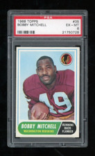 PSA 6 Bobby Mitchell 1968 Topps Vintage Card #35 Graded EX-MT Excellent-Mint