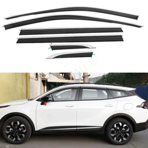 For Kia Sportage 2023-2024 Window Wind Visors Rain Guard Vent Deflector W/Chrome - Picture 1 of 6