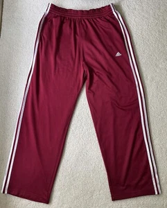 Adidas 3 Rayas L Granate Pantalones de Pista Joggers Pantalones de Sudadera Bolsillos con Cordón para Hombres - Imagen 1 de 13