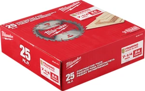 Milwaukee 48-40-1711 7-1/4" 24T paquete de contratistas de marcos de construcción (25PK) - Imagen 1 de 1