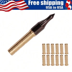12pcs 50 Grain Brass Heavy Weight Arrow Inserts Base Archery ID6.2mm Arrow Shaft - Picture 1 of 12