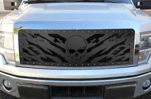Steel Aftermarket Grille NIGHTMARE for 09-12 Ford F-150 LARIAT KING RANCH Grill - Picture 1 of 3