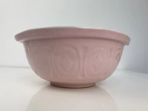 Antiguo tazón mezclador de cerámica rosa de Ceilán con agarre tazón de 12"" A57 - Imagen 1 de 10