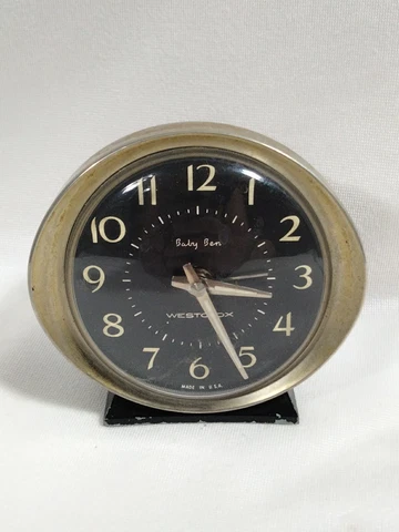 Vintage Westclox Baby Ben Alarm Clock Metal Case 1960's #53632 Travel Clock Cover