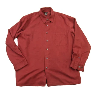 J Ferrar Shirt Mens Large Long Sleeve Button Front Pocket Outdoors Red - Picture 1 of 9