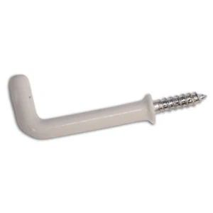 Gancho de tocador cuadrado con hombros 25 mm (1 pulgada) blanco recubierto de PVC paquete de 100 - Imagen 1 de 3