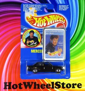 1991  Hot Wheels   RARE  Black  MERCEDES 380 SEL  HASSELHOFF   Blue Card  072722