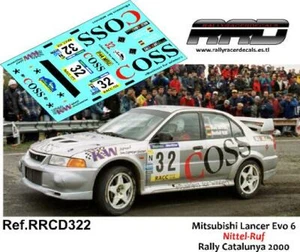 DECAL/CALCA 1/43; Mitsubishi Lancer Evo 6 Nittel-Ruf Rally Catalunya 2000 - Imagen 1 de 2