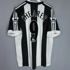 NEWCASTLE UNITED 2001/2003 HOME FOOTBALL SHIRT JERSEY ADIDAS SIZE L #9 SHEARER - Picture 1 of 9