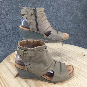 Earth Boots Womens 9.5 B Sweetpea Side Zip Ankle Booties Wedge Heels Light Blue - Picture 1 of 15