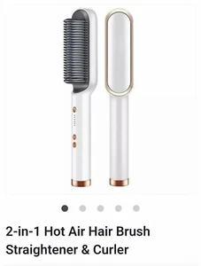 2-in-1 Hot Air Hair Brush Straightener & Curler - Picture 1 of 4