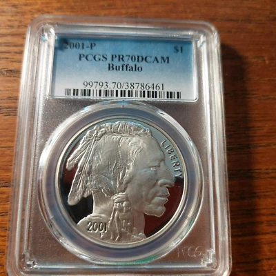 2001-P Buffalo Commemorative Proof Silver Dollar - PCGS PR 70 DCAM - Image 1 of 2