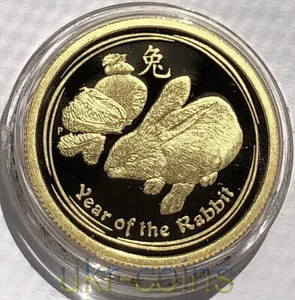 2011 Australia Lunar II Year of the Rabbit 1/4 Oz Gold Proof Coin $25 Dollars - Picture 1 of 8