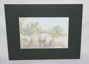 Impresión artística Delores "Dee" Lurker - The Bama Gr'Ma - Buck Deer in Field - Lote # 8 - Imagen 1 de 3