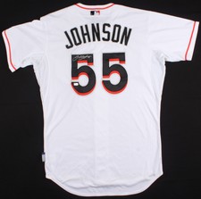 Josh Johnson Signed Marlins Majestic Jersey (MLB Hologram) Miami Pitcher 2005-12