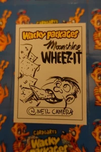 2025 WACKY PACKAGES ARTIST SKETCH CARD - MOONSHINE WHEEZ-IT by NEIL CAMERA 905 - Picture 1 of 1